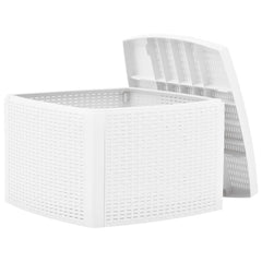 Outdoor Table White Polypropylene Medium Outdoor Table Square