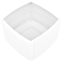 Outdoor Table White Polypropylene Medium Outdoor Table Square