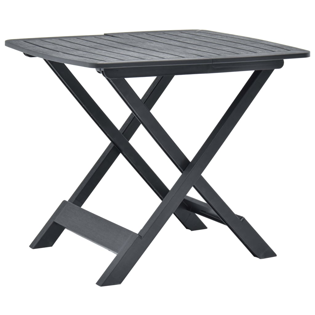 Garden Table Anthracite Plastic Compact Foldable Bistro Table