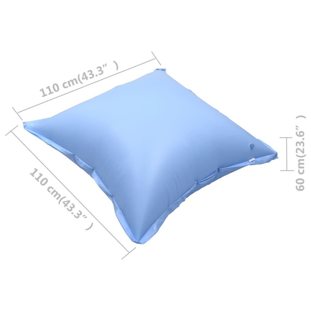 Set of 10 inflatable PVC pillows for above-ground pool cover protection during winter.