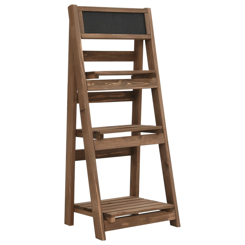 3-Tier Plant Stand with Blackboard 15.7x11.8x35.4 Solid Fir Wood