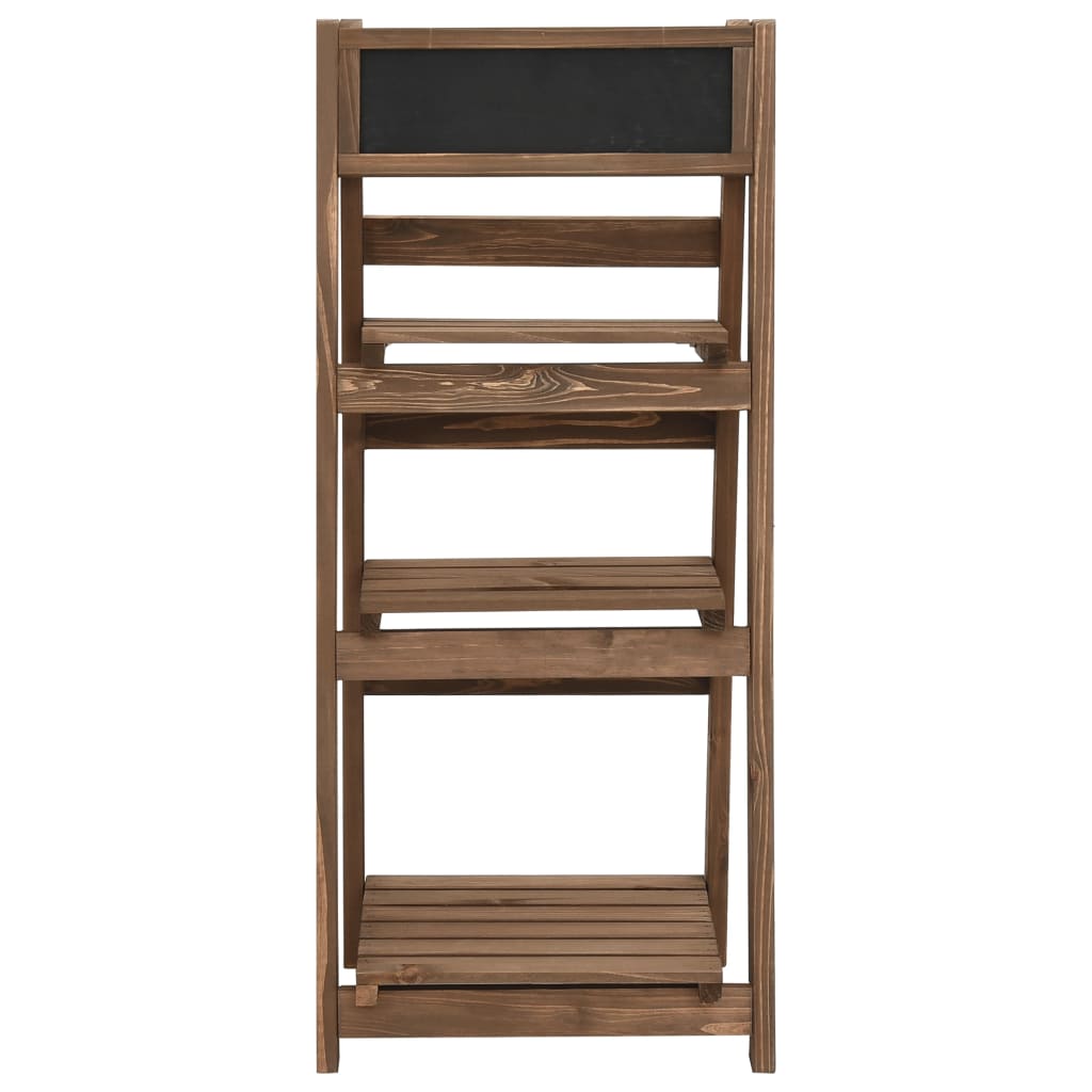 3-Tier Plant Stand with Blackboard 15.7x11.8x35.4 Solid Fir Wood