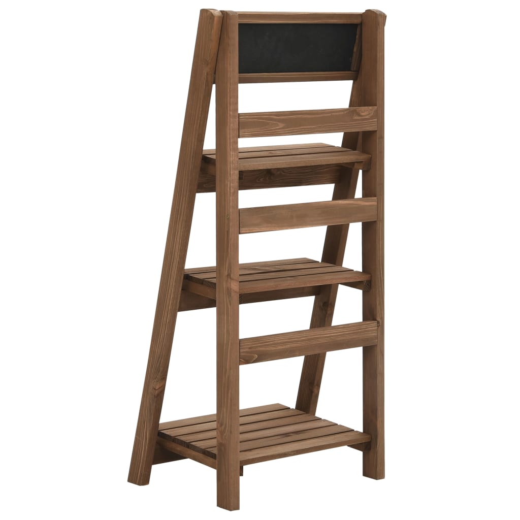 3-Tier Plant Stand with Blackboard 15.7x11.8x35.4 Solid Fir Wood