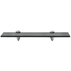 Floating Shelf Set of 2 Black Tempered safety glass 15.7x3.9 in
