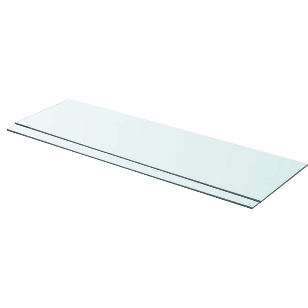 Glass Panel Set of 2 Clear Tempered glass 35.4 x 9.8 in Durable