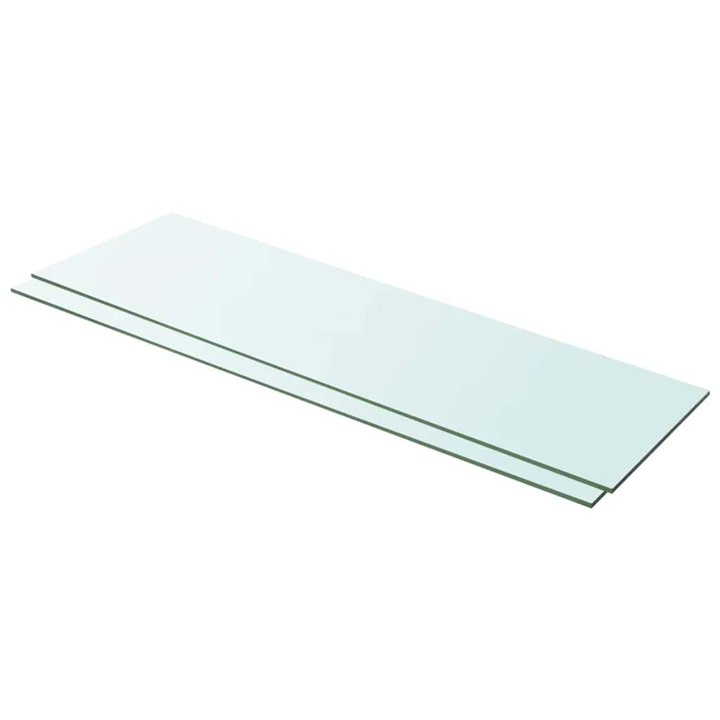 Glass Panel Set of 2 Clear Tempered glass 39.4 x 11.8 in
