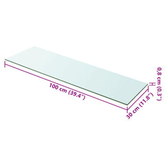 Glass Panel Set of 2 Clear Tempered glass 39.4 x 11.8 in
