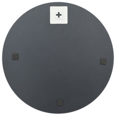 Set of two 15.8-inch round gray glass wall mirrors with mounting hardware.