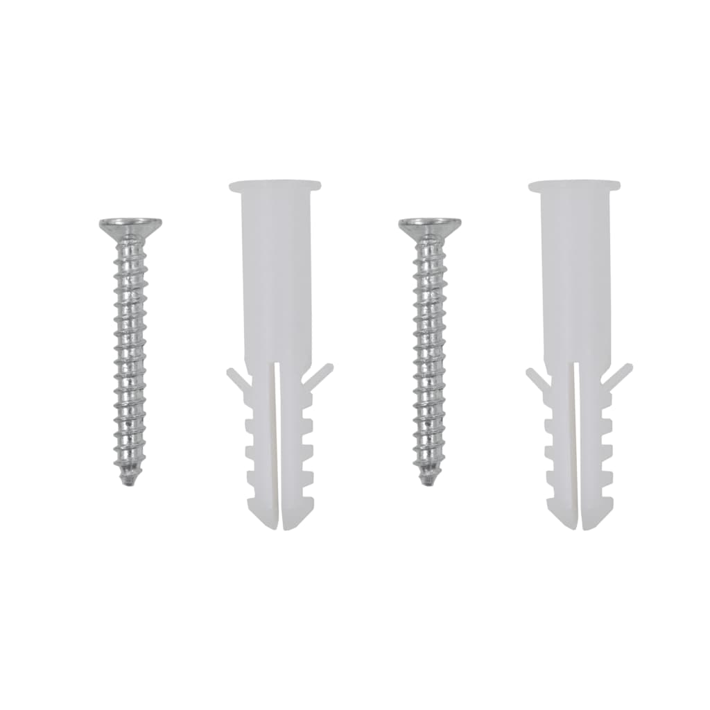 Set of two 19.7-inch round glass wall mirrors with mounting screws.