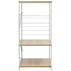 Microwave Cabinet White and Oak 23.6x15.6x31.3 Engineered Wood