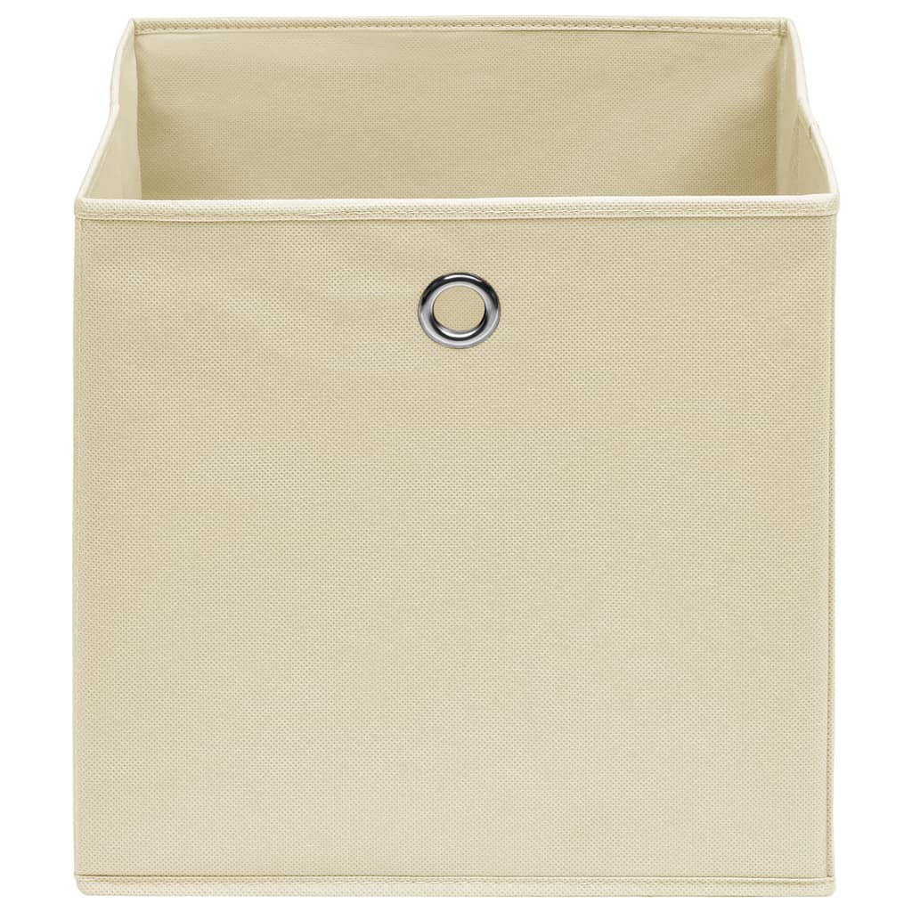 Storage Boxes 4 pcs Cream 12.6x12.6x12.6 Fabric