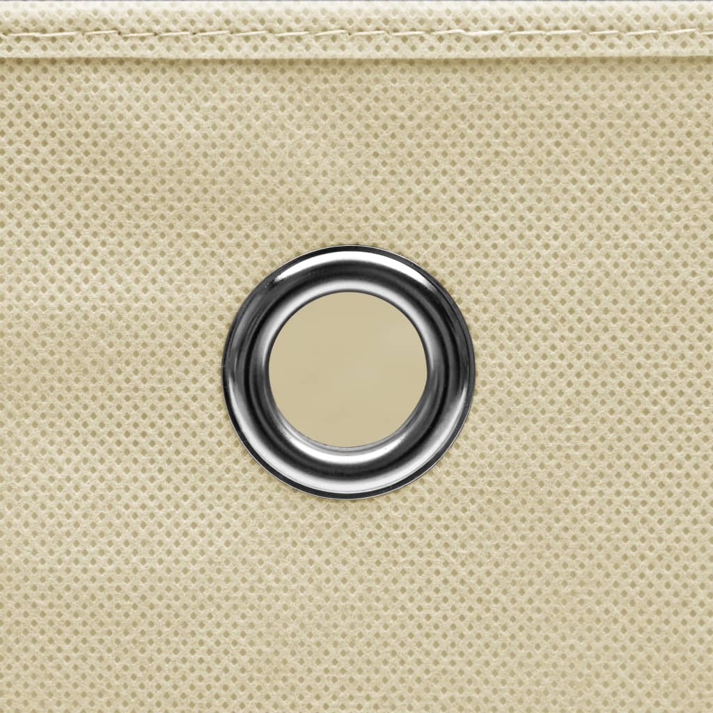 Storage Boxes 4 pcs Cream 12.6x12.6x12.6 Fabric