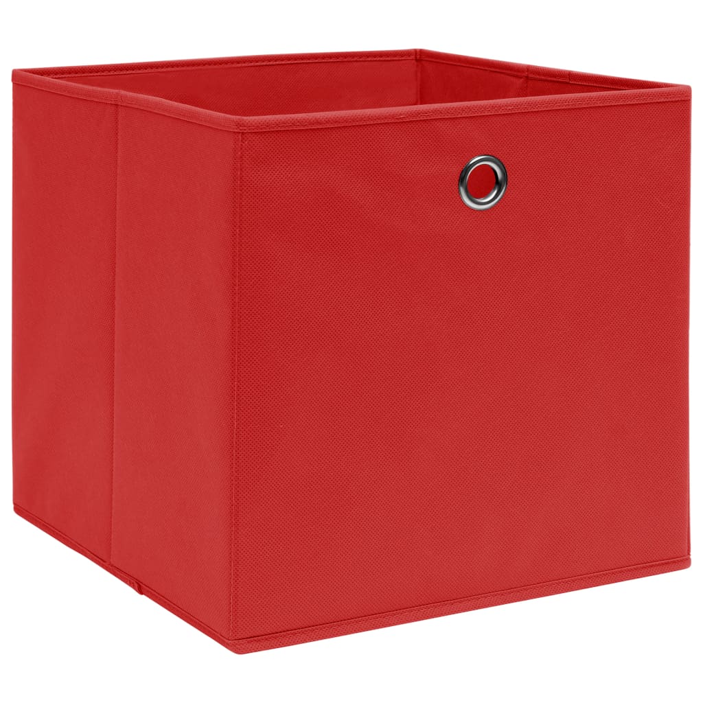 Storage Boxes 4 pcs Red 12.6x12.6x12.6 Fabric