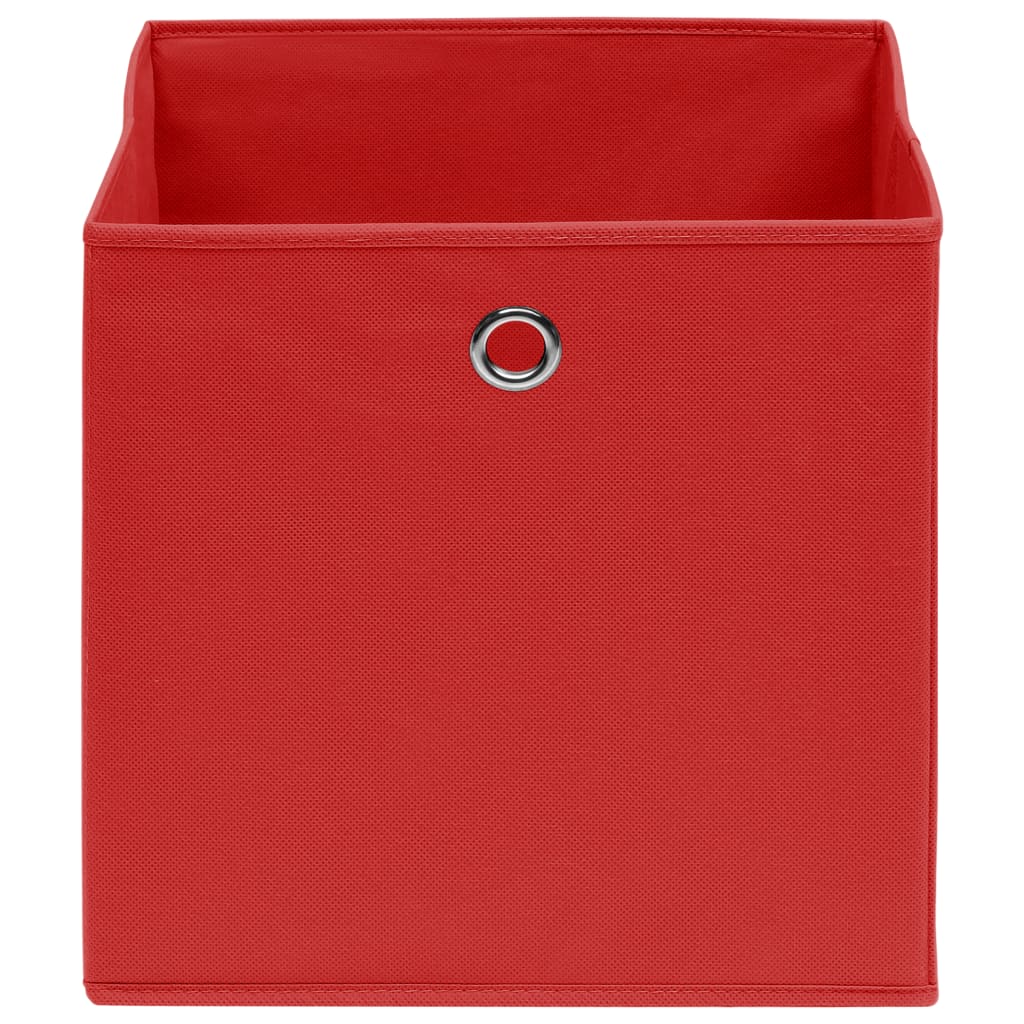 Storage Boxes 4 pcs Red 12.6x12.6x12.6 Fabric