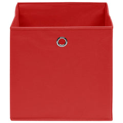 Storage Boxes 4 pcs Red 12.6x12.6x12.6 Fabric