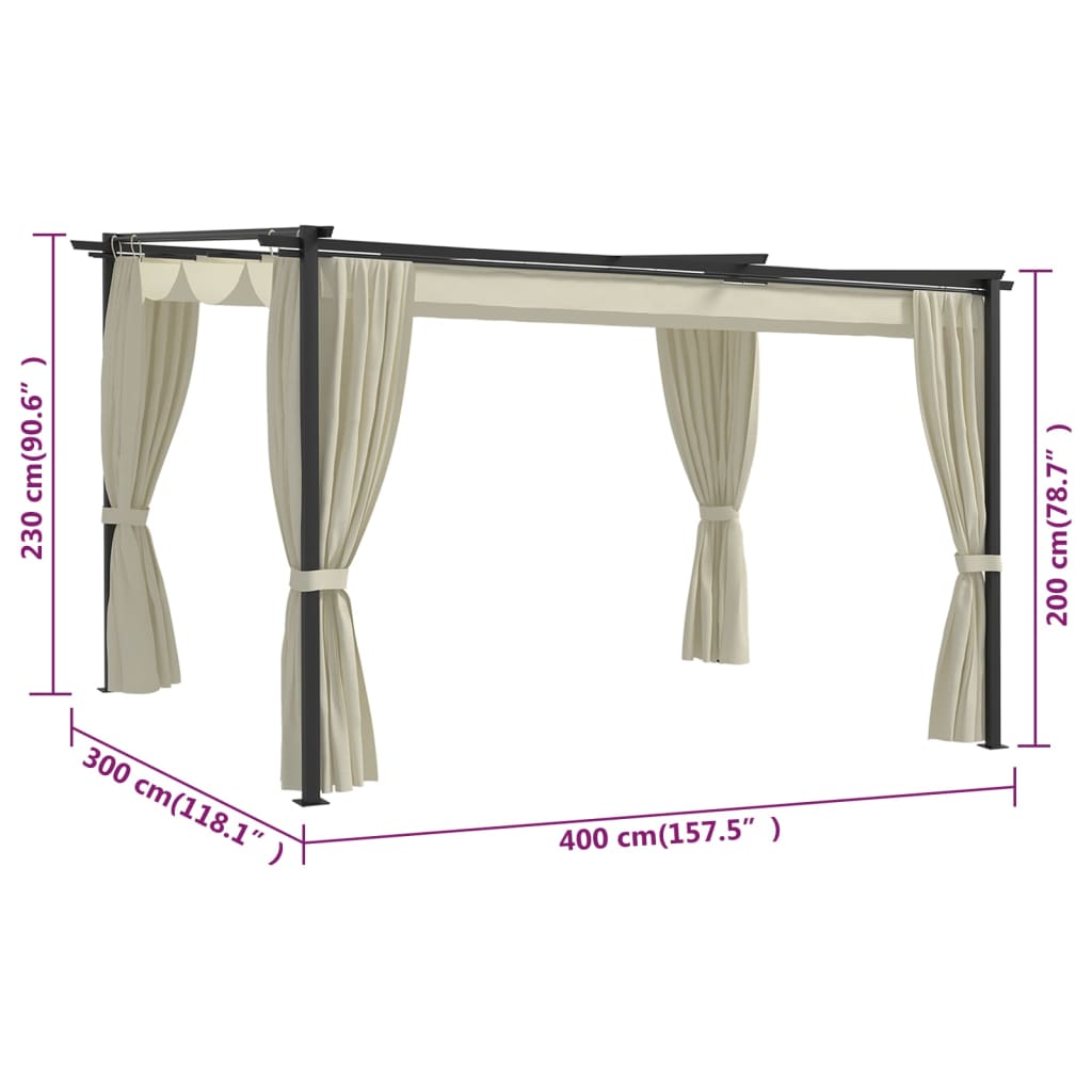 Gazebo 13.1'x9.8' Cream