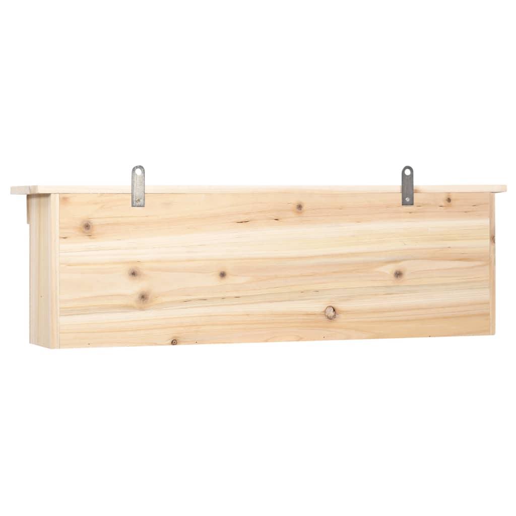 Wooden firwood sparrow house with 5 rooms and metal mounting brackets.