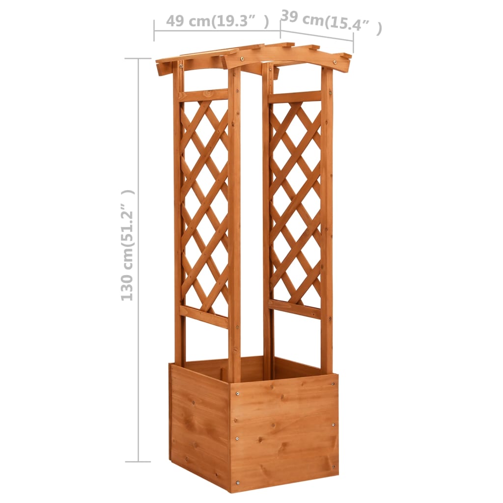 Trellis Planter with Arch 19.3x15.4x51.2 Firwood