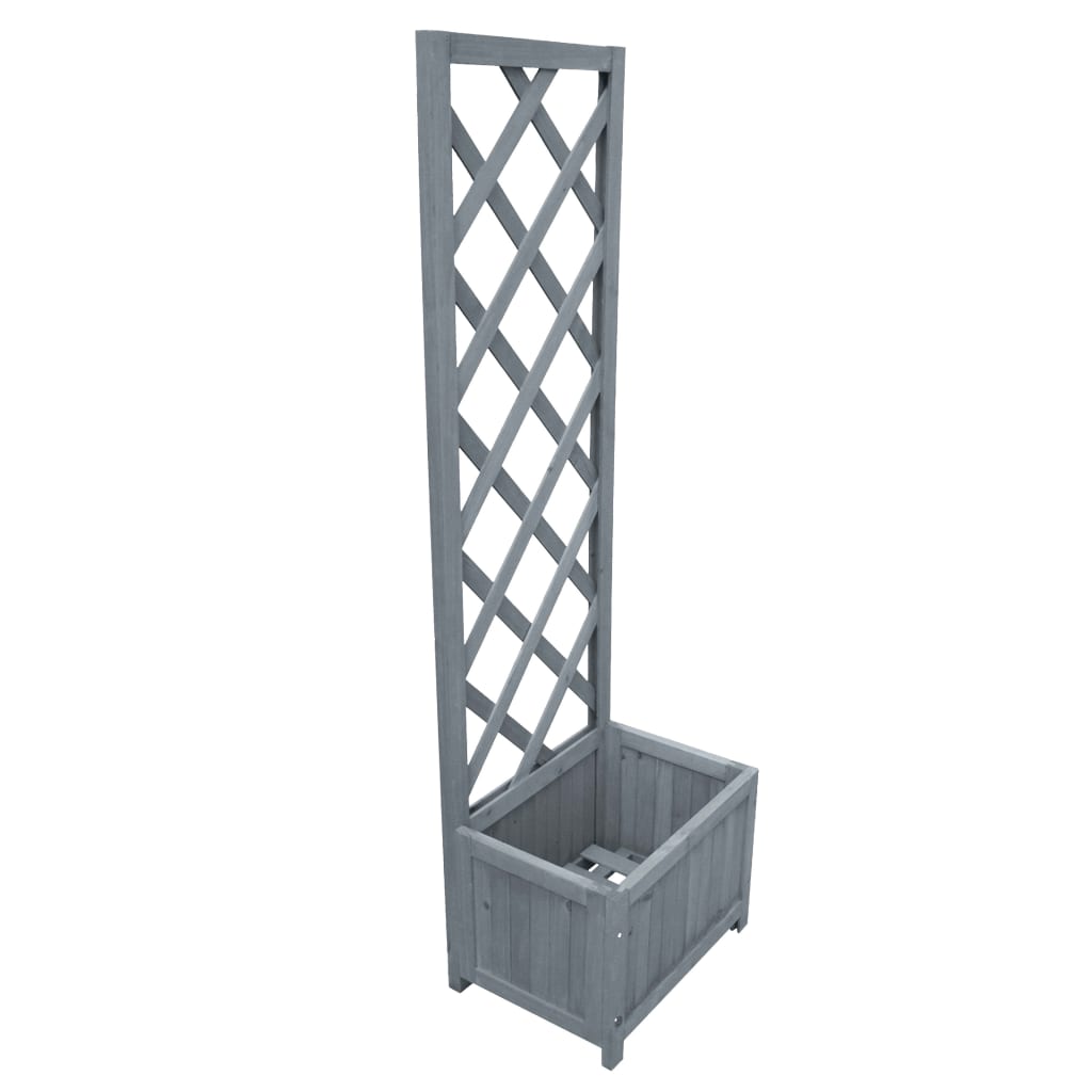 Trellis Planter Gray Solid firwood Medium Durable
