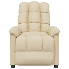 Recliner Chair Cream Fabric (100% polyester), plywood, iron