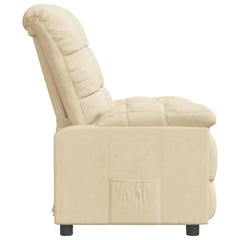 Recliner Chair Cream Fabric (100% polyester), plywood, iron