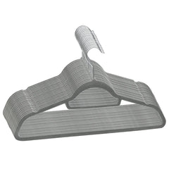 20 pcs Clothes Hanger Set Anti-slip Gray Velvet