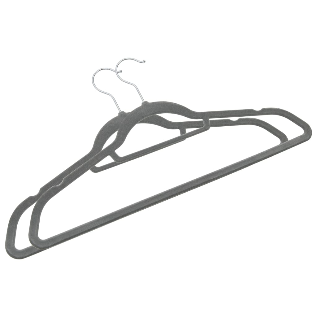 20 pcs Clothes Hanger Set Anti-slip Gray Velvet