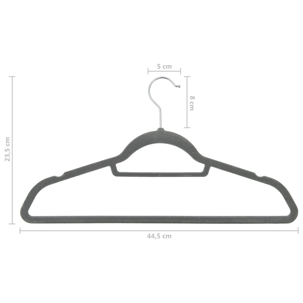 20 pcs Clothes Hanger Set Anti-slip Gray Velvet