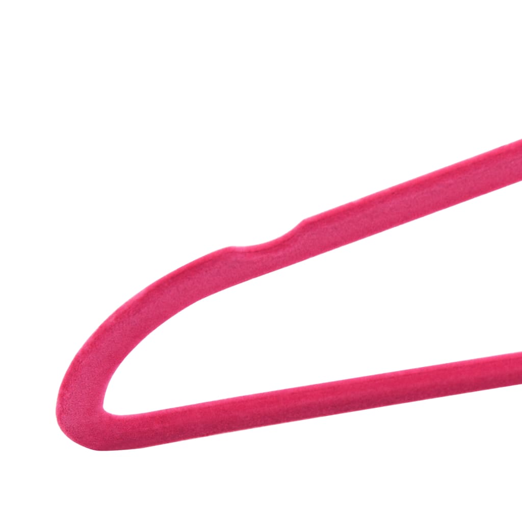 100 pcs Clothes Hanger Set Anti-slip Pink Velvet