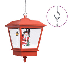 Christmas Hanging Lamp with LED Light and Santa Red 10.6x10.6x17.7