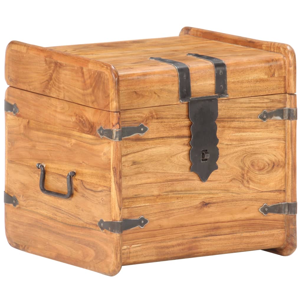 Chest Natural Acacia Solid Acacia Wood 15.7 in Chest Square