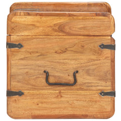 Chest Natural Acacia Solid Acacia Wood 15.7 in Chest Square