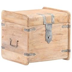 Chest White Solid Acacia wood 15.7 in x 15.7 in x 15.7 in