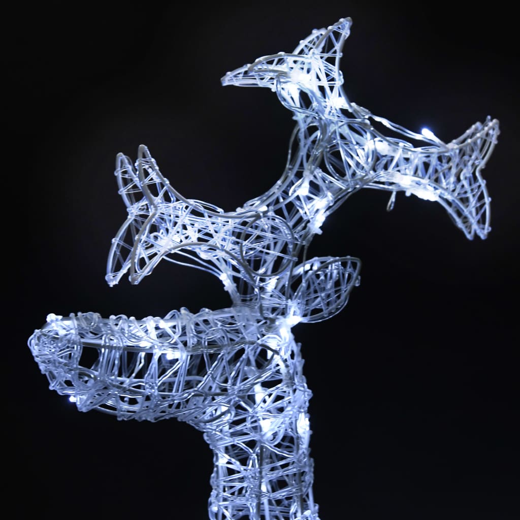 Reindeer Christmas Decoration 90 LEDs 23.6x6.3x39.4 Acrylic