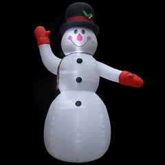 236-inch inflatable snowman with waving arm, red gloves, scarf, and LED lights.