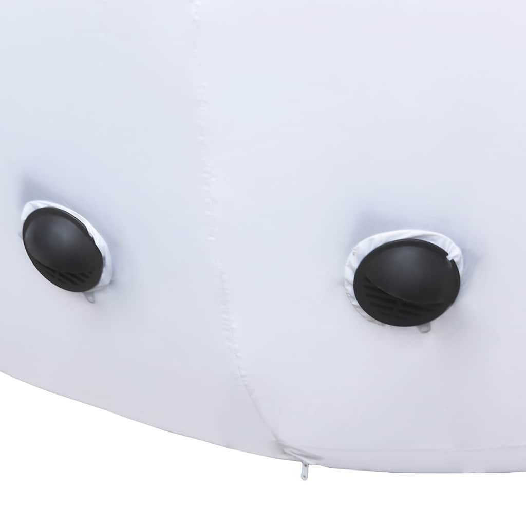 236.2-inch white inflatable snowman with black button eyes and built-in LED lights.