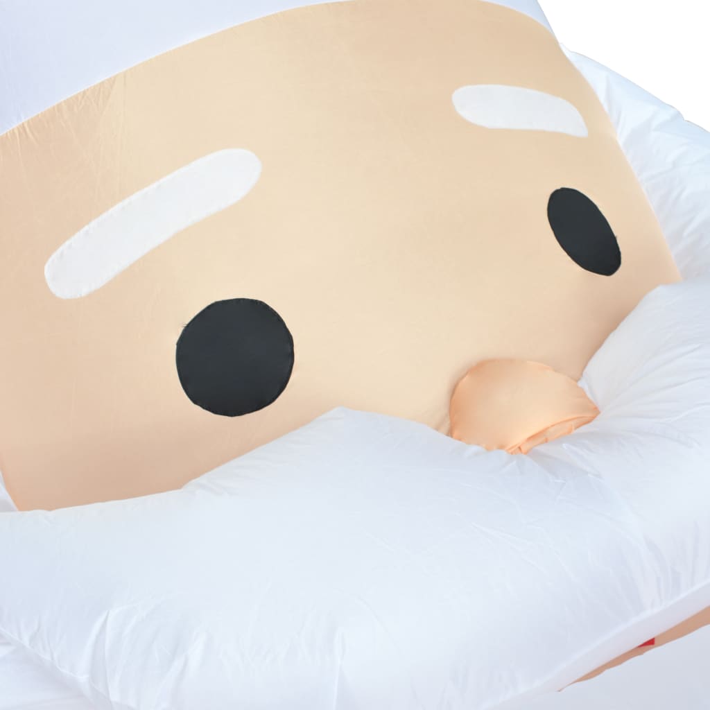 14.8-foot inflatable LED Santa Claus with white chef hat and smiling face for outdoor decoration.