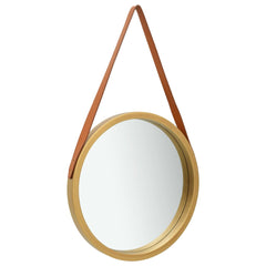 Wall Mirror with Strap 15.7 Gold