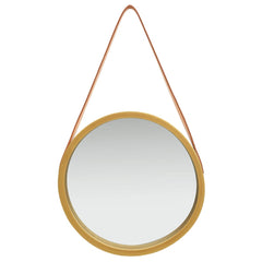 Wall Mirror with Strap 15.7 Gold