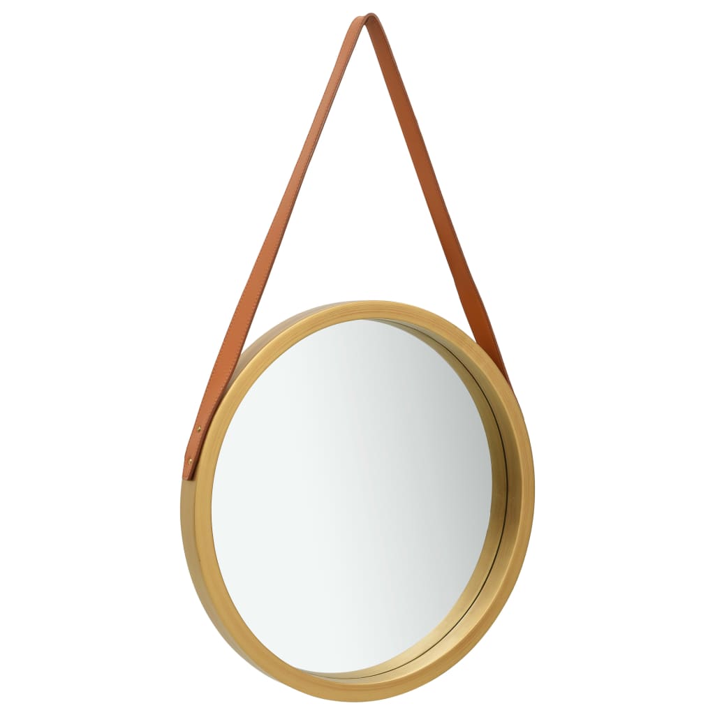 Wall Mirror with Strap 16.7 Gold