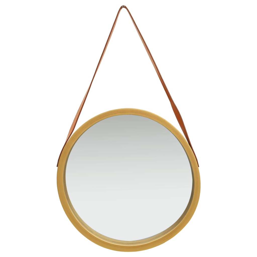 Wall Mirror with Strap 16.7 Gold