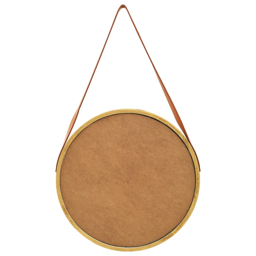 Wall Mirror with Strap 16.7 Gold