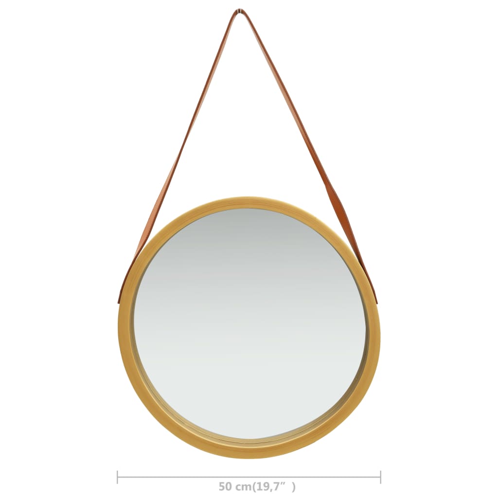 Wall Mirror with Strap 16.7 Gold