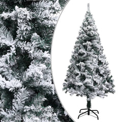 Artificial Christmas Tree Green with flocked snow PVC, Metal