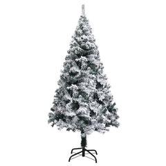Artificial Christmas Tree Green with flocked snow PVC, Metal