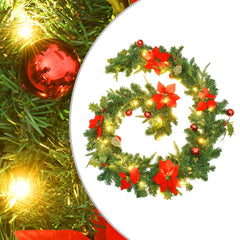Christmas Garland Green and red PVC 8.9ft Christmas Garland