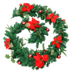 Christmas Garland Green and red PVC 8.9ft Christmas Garland
