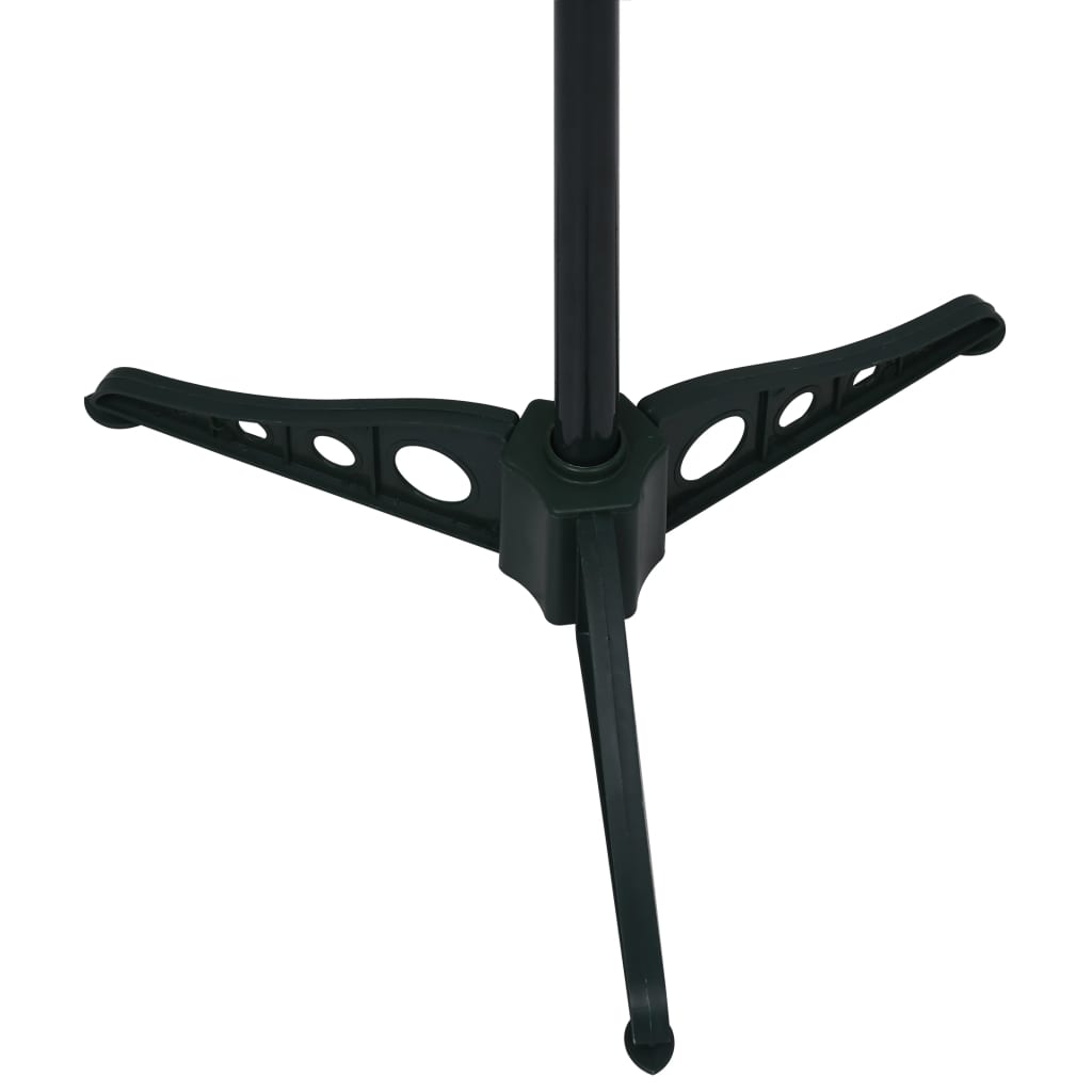 Close-up of the black tripod base of the Bostome 6 ft pop-up artificial Christmas tree.