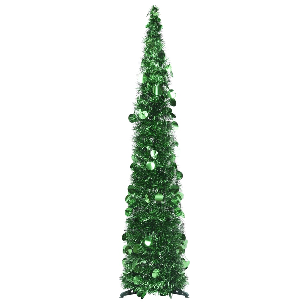 A 4-foot tall green PET pop-up artificial Christmas tree with a slim conical shape.