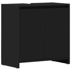 Bathroom Cabinet Black Engineered wood 23.6 x 13.0 x 24.0 in